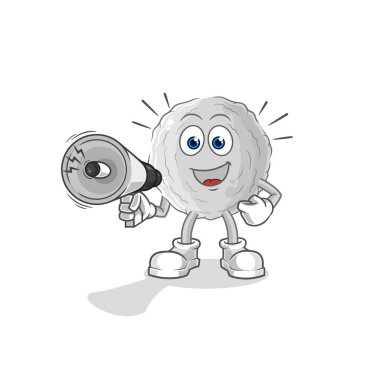 the rock holding hand loudspeakers vector. cartoon characte