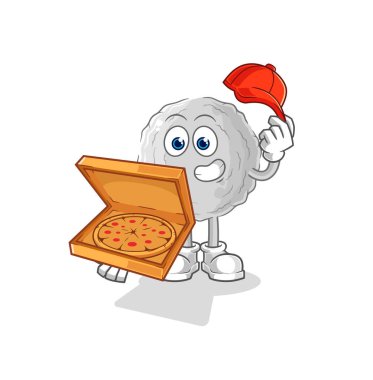 the rock pizza delivery boy vector. cartoon characte