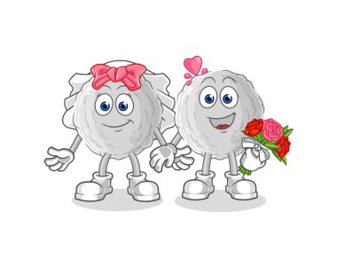 the rock wedding cartoon. cartoon mascot vecto