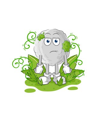 the rock waiting too long mascot. cartoon vecto