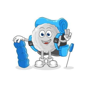 the rock go camping mascot. cartoon vecto