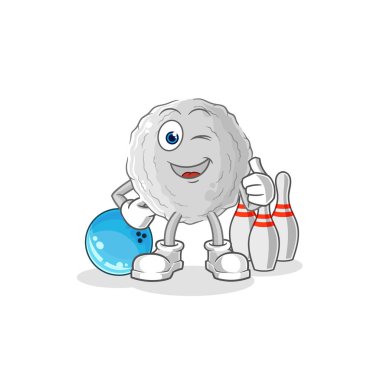 the rock play bowling illustration. character vecto