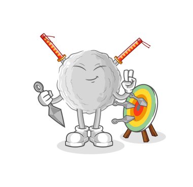 the rock ninja cartoon. character vecto