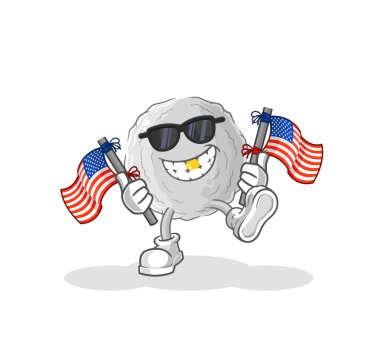 the rock american youth cartoon mascot vecto
