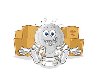 the rock homeless character. cartoon mascot vecto