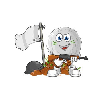 the rock army character. cartoon mascot vecto