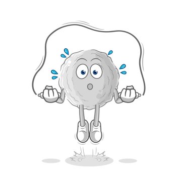 the rock jump rope exercise. character vecto