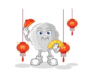 the rock Chinese with lanterns illustration. character vecto