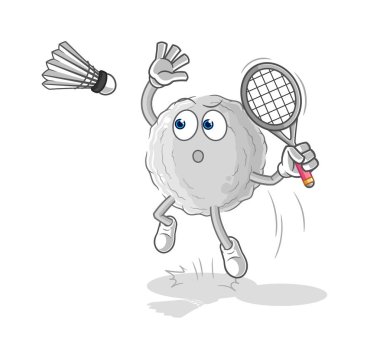 the rock smash at badminton cartoon. cartoon mascot vecto