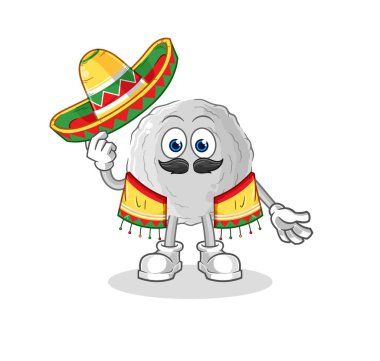 the rock Mexican culture and flag. cartoon mascot vecto