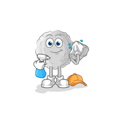 the rock cleaner vector. cartoon characte