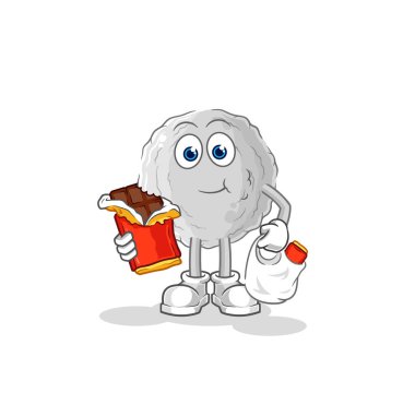 the rock eat chocolate mascot. cartoon vecto