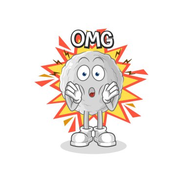 the rock Oh my God vector. cartoon characte