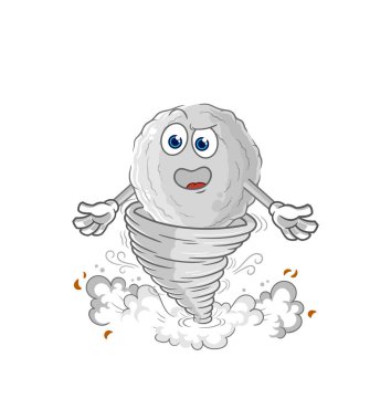 the rock in the tornado cartoon character vecto