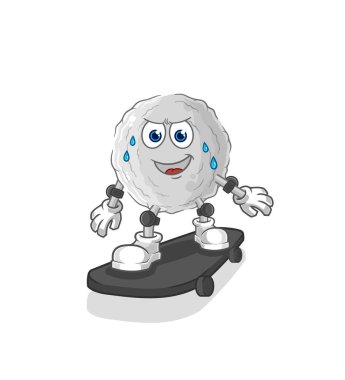 the rock riding skateboard cartoon character vecto