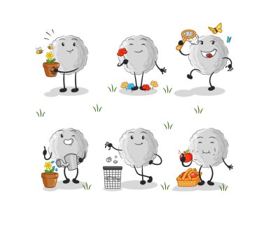 the rock save the earth group. cartoon masco