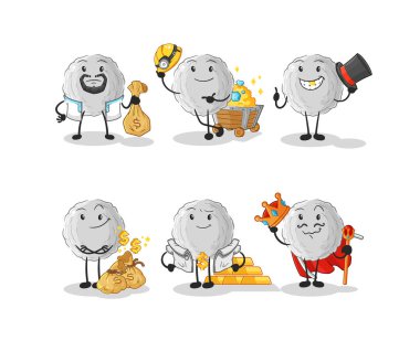 the rock rich group character. cartoon mascot vecto