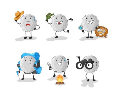 the rock adventure group character. cartoon mascot vecto