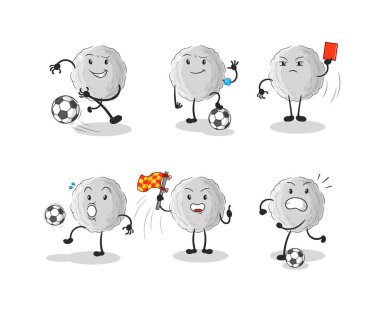the rock football group character. cartoon mascot vecto