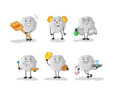 the rock profession set character. cartoon mascot vecto