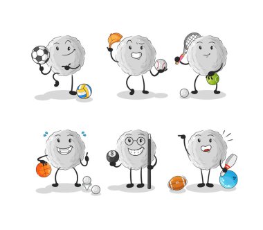 the rock sport set character. cartoon mascot vecto