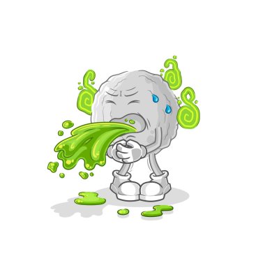 the rock throw up cartoon. cartoon mascot vecto