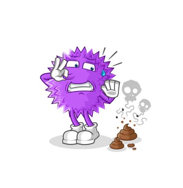 the spiky ball with stinky waste illustration. character vecto