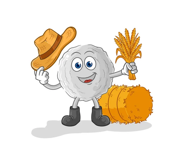 Rock Farmer Mascot Cartoon Vecto — Stock Vector