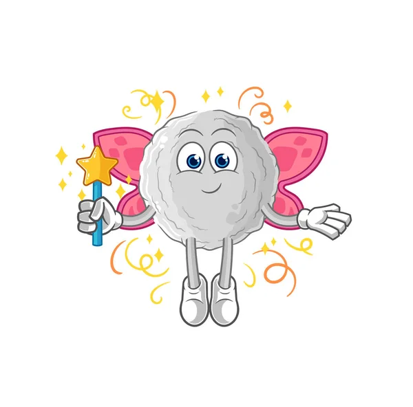 Rock Fairy Wings Stick Cartoon Mascot Vecto — Vector de stock