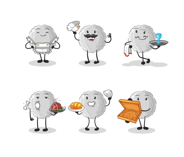 Rock Restaurant Group Character Cartoon Mascot Vecto — Stock Vector