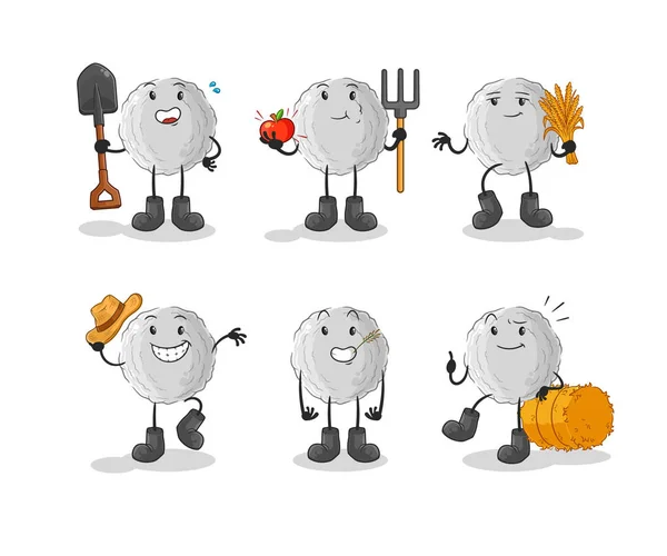 Rock Farmer Group Character Cartoon Mascot Vecto — Stock Vector