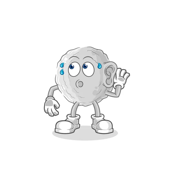 Rock Eavesdropping Vector Cartoon Characte — Stock Vector