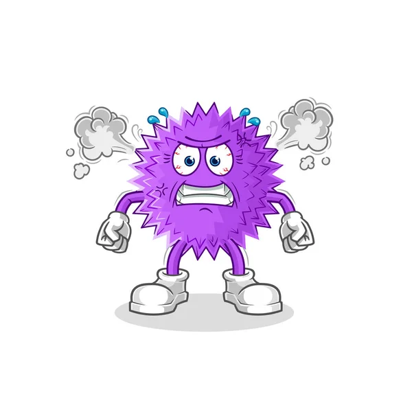 Spiky Ball Very Angry Mascot Cartoon Vecto — Stockový vektor