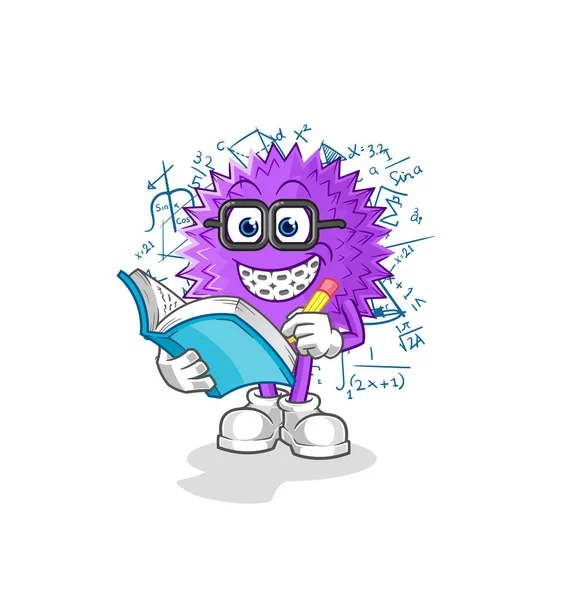 Spiky Ball Geek Cartoon Cartoon Mascot Vecto — Archivo Imágenes Vectoriales