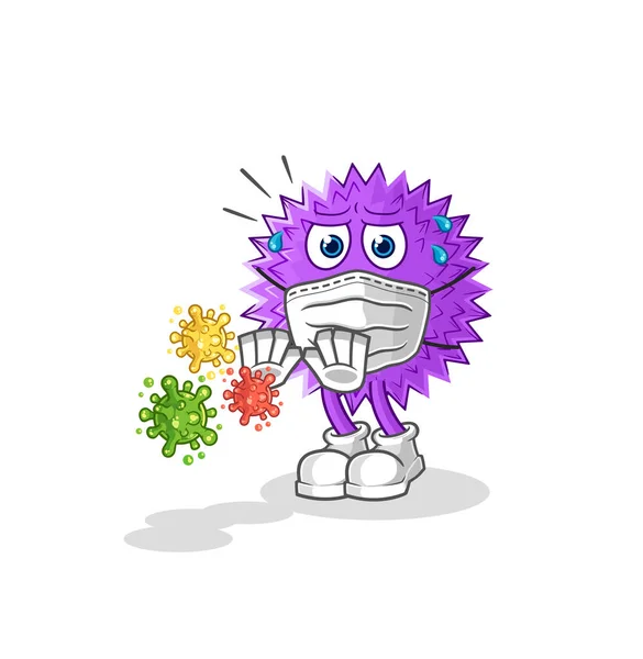 Spiky Ball Refuse Viruses Cartoon Cartoon Mascot Vecto — Wektor stockowy