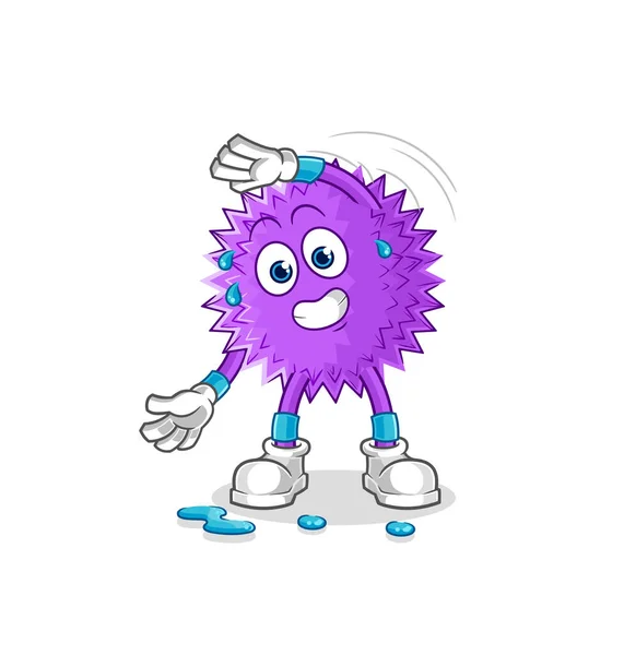 Spiky Ball Stretching Character Cartoon Mascot Vecto — Stockový vektor