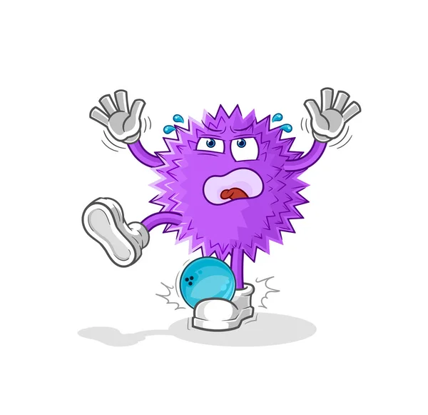 Spiky Ball Hiten Bowling Cartoon Cartoon Mascot Vecto — Wektor stockowy