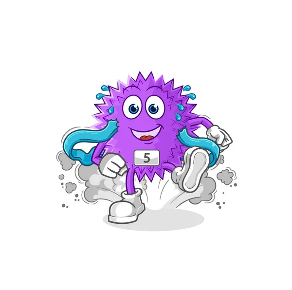 Spiky Ball Runner Character Cartoon Mascot Vecto — ストックベクタ