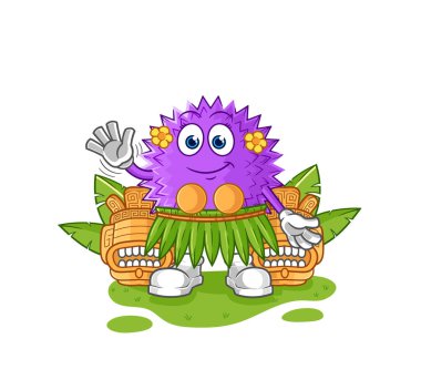 the spiky ball soldier with tank character. cartoon mascot vecto