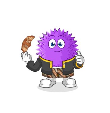 the spiky ball ninja cartoon. character vecto