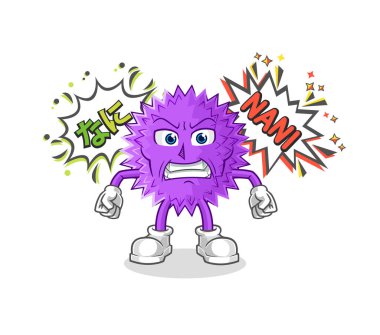 the spiky ball Oh my God vector. cartoon characte