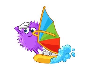 the spiky ball drill the ground cartoon character vecto