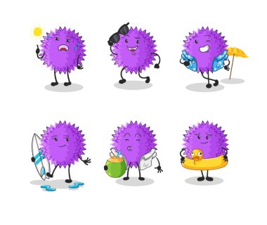 the spiky ball profession set character. cartoon mascot vecto