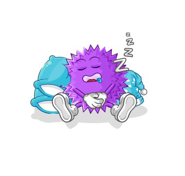the spiky ball sleeping character. cartoon mascot vecto