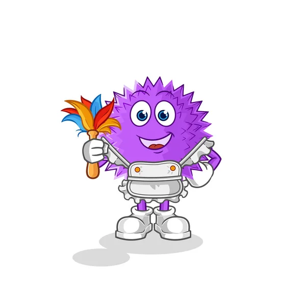 Spiky Ball Fan Popcorn Illustration Character Vecto — Vetor de Stock