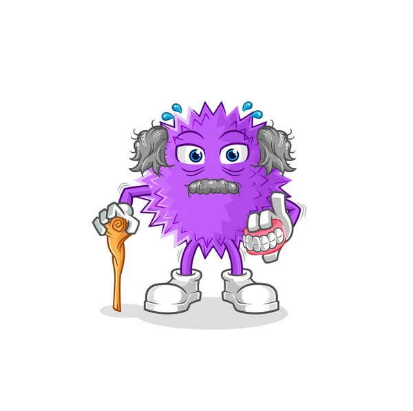 Spiky Ball Warning Shot Mascot Cartoon Vecto — Wektor stockowy