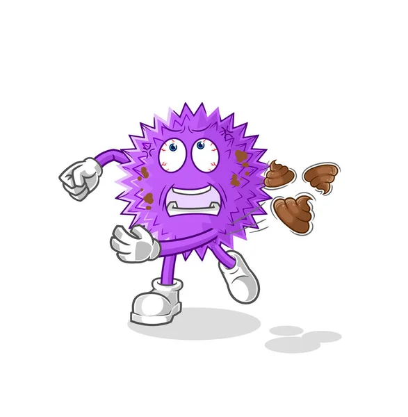 Spiky Ball Fire Mascot Cartoon Vecto — Stock Vector