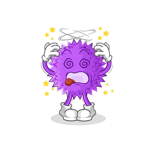 Spiky Ball Dizzy Head Mascot Cartoon Vecto — Stockový vektor