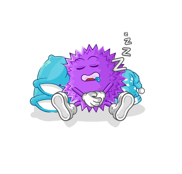 Spiky Ball Sleeping Character Cartoon Mascot Vecto — Vetor de Stock