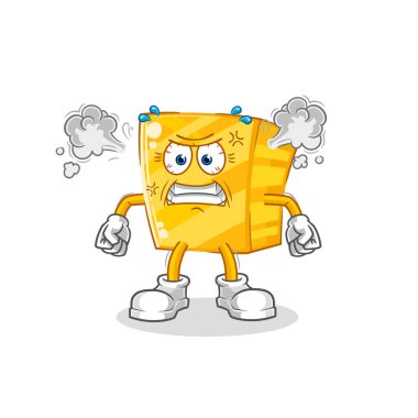 the gold very angry mascot. cartoon vecto
